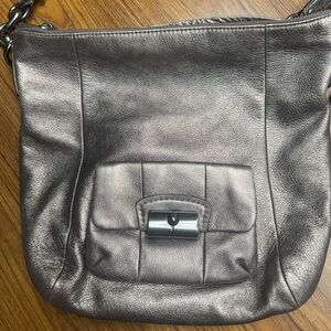 Coach Kristin Leather Hobo Metallic Bronze/Silver Bag